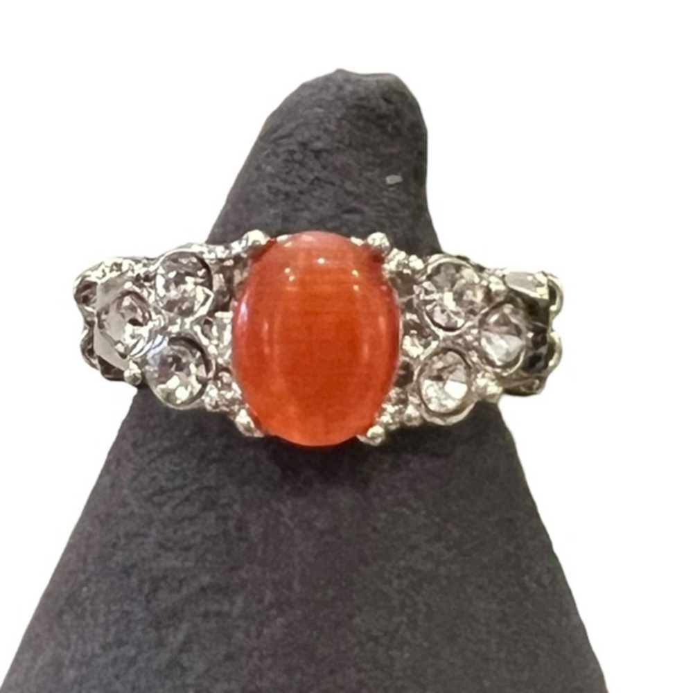 SALE!! 2 for $15 3pc Jewelry Set Summer Sunbeam Orange Necklace Earrings Ring - Picture 2 of 16